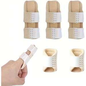 Vingerspalken - 3 stuks vingersteunbeugel en 2 Stuks Korte Vingerplaten - Vinger Brace - Vingerstabilisator - voor gebroken en Alle Vingers - vingerhoezen - Universele Vingerstabilisator - Verstelbaar - Knokkelimmobilisatie - beige