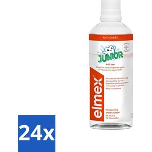 Elmex - Tandspoeling - Junior - Anti Cariës - 400 ml - Voordeelverpakking - 24 stuks