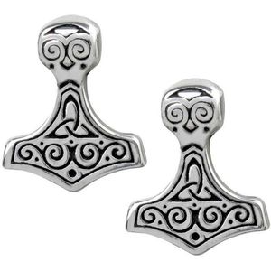 Alchemy Gothic Stud oorbellen THOR HAMMER Zilverkleurig