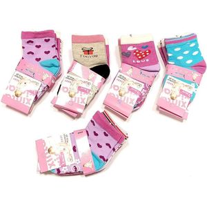 Kindersokken - Multipack 4 paar - Zachte warme kindersokken met ABS antislip -Maat 21-23