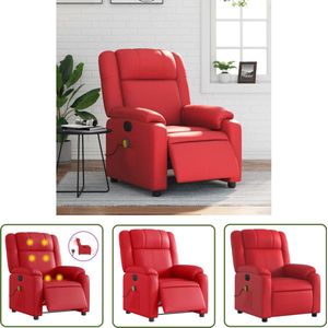 vidaXL Elektrische Fauteuil - Massagestoel - Massagestoel verstelbaar elektrisch kunstleer rood - Massagefauteuil - Comfortstoel - Relaxstoelen