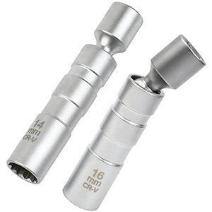 Bougiesleutel set - Flexibele magnetische bougiesleutel 16 mm/14 mm en 3/8 inch socket voor auto