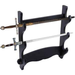 Zwaard Stand Wandmontage - 3 Plaats Houten Houder Display Stand voor Japans Mes en Katana - Ninja en Samurai Zwaard .