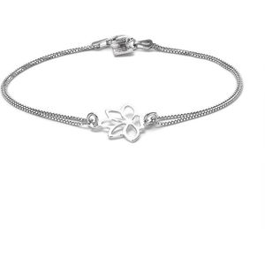 Twice As Nice Armband in zilver, lotusbloem 19 cm