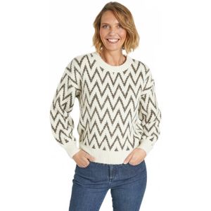 Warme wollen trui met metallic visgraatmotief