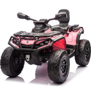 Elektrische Quad 24V voor kinderen CAN-AM Outlander - 2 persoons kinder quad accu - accu quad - Accuvoertuigen - 4 x 200W motoren (ROZE)