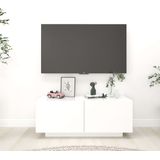 The Living Store TV-meubel - Hifi-kast - 100 x 35 x 40 cm - Duurzaam - Wit