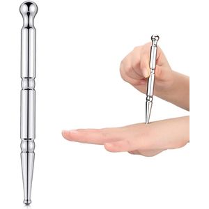 Acupunctuurstaaf - acupunctuurpen - meridiaan-baggerstaaf - roestvrij staal - manuele therapiestaaf - voor volledige lichaamsontspanning, trigger zelfmassage acupressuurpen - deep tissue massage-instrument - zilver