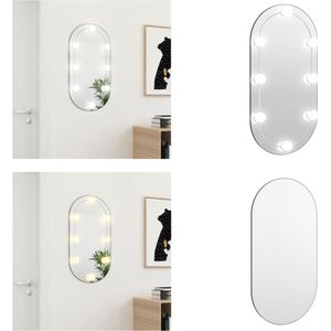 vidaXL Spiegel met LED-verlichting ovaal 80x40 cm glas - Wandspiegel Met LED-verlichting - Wandspiegels Met LED-verlichting - Wandspiegel Met LED - Spiegel Met Ledverlichting
