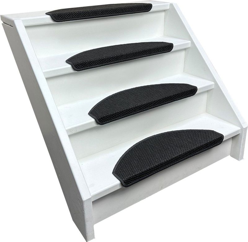 15 Trapmatten Sisal Look Halve maantjes Antraciet 62x19x3,5