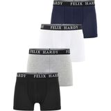 Felix Hardy - Boxershort Multipack - Onderbroek - Zwart-Lichtgrijs-Wit-Navy - 4 Pack