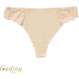 Gading® Sexy T-Back Onderbroeken Dames Ondergoed zomer- Beige 2 pack - Kant Slips - S/M