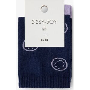 Sissy-Boy - Donkerblauwe sokken met smileys