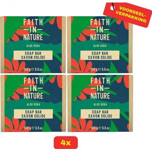 Faith In Nature Soap Bar - Aloë Vera - 4x100g voordeelverpakking