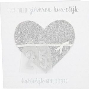 Depesche - Glamour wenskaart met de tekst ""Voor jullie zilveren huwelijk - 25 ..."" - mot. 039