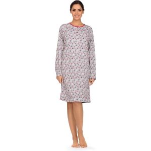 Comtessa Interlock Nachthemd 'Snow Time' - Lange Mouw - Grijs - Maat 42