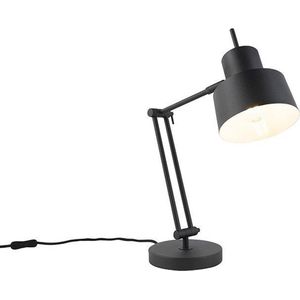 QAZQA chappie - Retro Tafellamp - 1 lichts - H 520 mm - Zwart - Woonkamer | Slaapkamer
