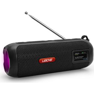 LEICKE DAB+ Radio Tube met Bluetooth, RGB-LED verlichting en OLED-display