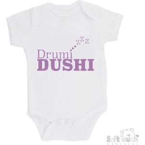 100% Katoenen Romper ""Drumi DUSHI"" Meisjes Katoen Wit/lila Maat 56/62