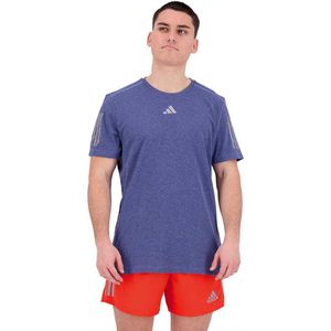Adidas Own The Run Heather T-shirt Met Korte Mouwen Blauw S Man