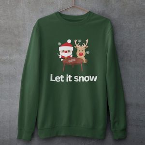 Lekker Waus Foute Kersttrui Groen - Let It Snow - Maat 4XL - Kerst Outfit Dames & Heren
