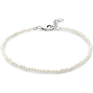 Zilver - Gerhodineerde Armband - Parels - 16,5 cm + 2 cm Extensie