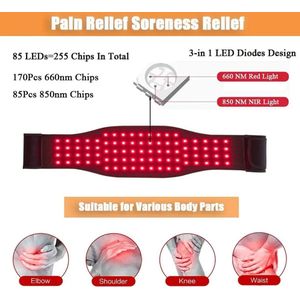 Shoppee Led therapie voor Rugpijn - Led Masker - Rode Infrarood Fysiotherapie Riem - Taillepijn Verlichting - Warm Kompres - Taille Fysiotherapie Met Warm Paleis