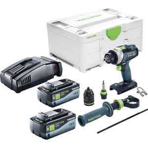 Festool TPC 18/4 I-Basic accu klopboormachine 18 V 75 Nm + 2x accu 8.0 Ah + snellader + systainer