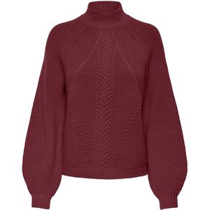 Only - Onlkatia Ls Detail Highneck Knt - Trui - Cabernet