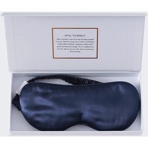 Verstelbaar Slaapmasker van 100% Pure Moerbeizijde - Ademend, Comfortabel en Zacht, Marineblauw