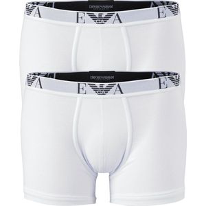 Emporio Armani Boxers Essential Monogram (2-pack) - heren boxers normale lengte - wit - Maat: S