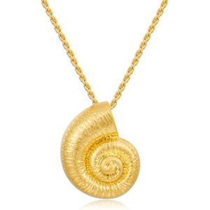 Halsketting met Schelpvormige Hangers en Gouden Ketting - Zomersieraden voor Dames