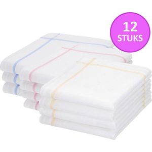 Sorprese Zakdoeken - Olivia - Zakdoeken Dames - 12 zakdoeken - Italiaans Katoen - Herbruikbare Zakdoek - Cadeau