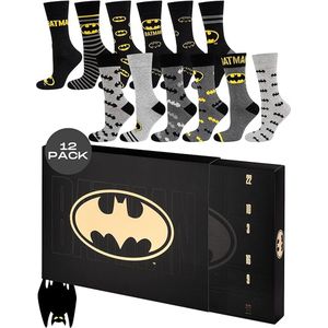 Batman Adventskalender 12 paar sokken - Gift box - Unisex - sokken maat 40-45