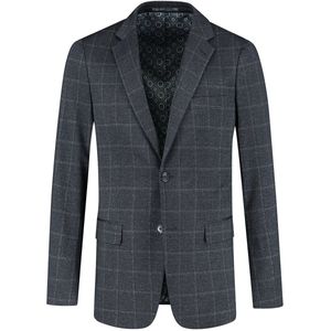 GENTS - Pak stretch ruit - Polyblend - Blauw - Maat 44/S