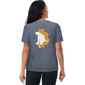 Bull Run - Bitcoin T-shirt - Rug Print - Unisex - 100% Biologisch Katoen - Kleur Licht Blauw - Maat S | Bitcoin cadeau| Crypto cadeau| Bitcoin T-shirt| Crypto T-shirt| Bitcoin Shirt| Bitcoin Merchandise| Crypto Merchandise| Bitcoin Kleding
