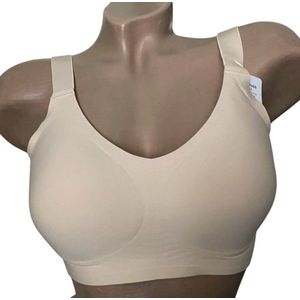 Comfort bra - Beha - LDM066 Naadloos met sluiting XL/XXL (40-42) beige