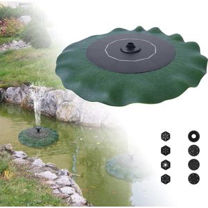 Zonnepomp voor Tuin en Vijver met Lotusblad Decoratie, 1,4 W Zonne-energie, Waterfontein voor Buiten