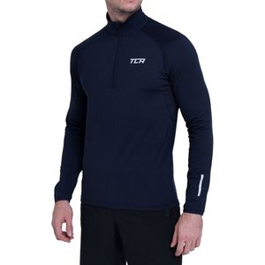 TCA Heren Winter Run Half-Zip Hardlooptop met Lange Mouwen - Lime Punch, XX-Large