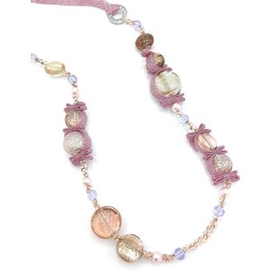 Venetiaanse Murano Glazen Halsketting - Antiek Muranoglas, 55 cm