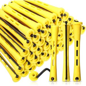 Krulspelden-Heatless Curls-Haarkruller-Krulstyler -Hittevrije krulspelden- 60 Haar Permanenten Staven Rollers-Geel-8,2 cm x 0,7 cm-Antislip
