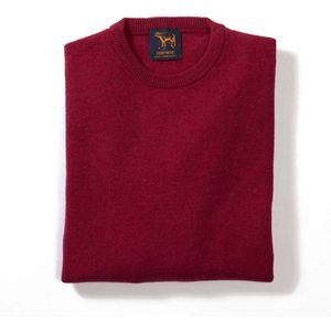 Osborne Knitwear Trui met ronde hals - Sweater heren in Lamswol - Pullover Heren - Rhubarb - L