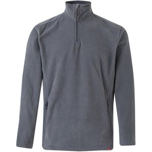 Fleece in grijs met halve ritssluiting - Comfortabele werkoutfit XXL
