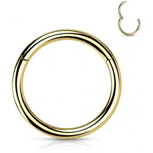 piercing titanium ring high quality 1.6 x 10mm gold plated