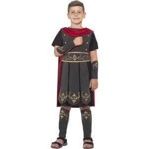 Smiffy's - Griekse & Romeinse Oudheid Kostuum - Romeinse Soldaat - Jongen - Rood, Zwart - Medium - Carnavalskleding - Verkleedkleding