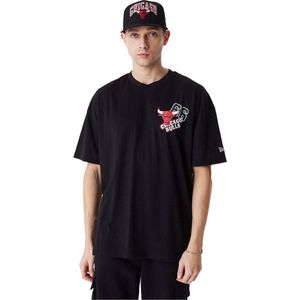 New Era Nba Arch Wordmark Os Chicago Bulls T-shirt Met Korte Mouwen Zwart XL Man