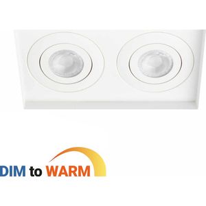 Ledmatters - Inbouwspot Wit - Dimbaar - 2 x 5 watt - 850 Lumen - 2000-3000 Kelvin - Dim to Warm - IP44 Badkamerverlichting