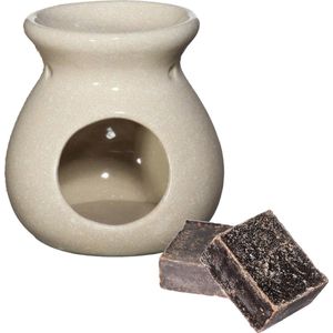 Ideas4seasons Amberblokjes/geurblokjes cadeauset - musk geur - inclusief geurbrander