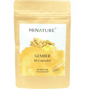Gember Capsules 60 stuks - 450mg Poeder van Gemberwortels per Vegan Capsule - Ginger Root - 100% Plantaardig
