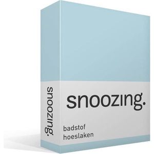 Snoozing - Badstof - Hoeslaken - Eenpersoons - 100x200 cm of 90x200/220 cm - Hemel